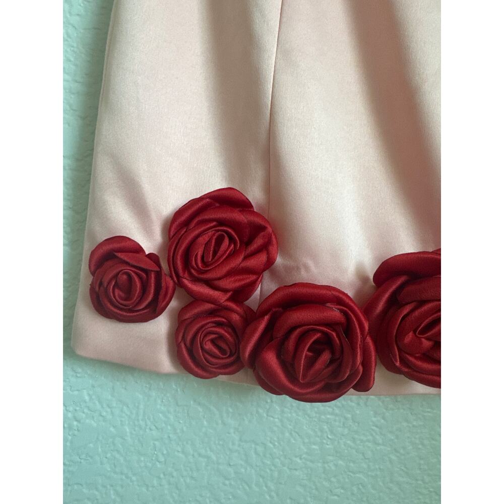 Atoir Pink Mini Dress with Red Rose Appliqués - Picture 6 of 12